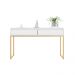 Aparador Metalic pés em Metal Estilo Industrial Sala Estar Branco Dourado  
