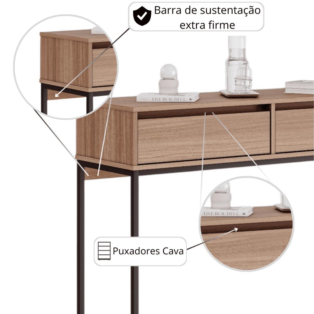 Aparador Metalic pés em Metal Estilo Industrial Sala Estar Montana