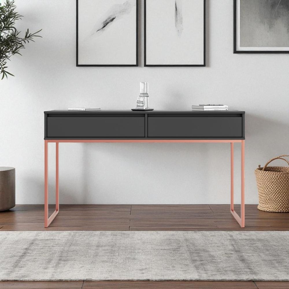 Aparador Metalic pés em Metal Estilo Industrial Sala Estar Preto Cobre