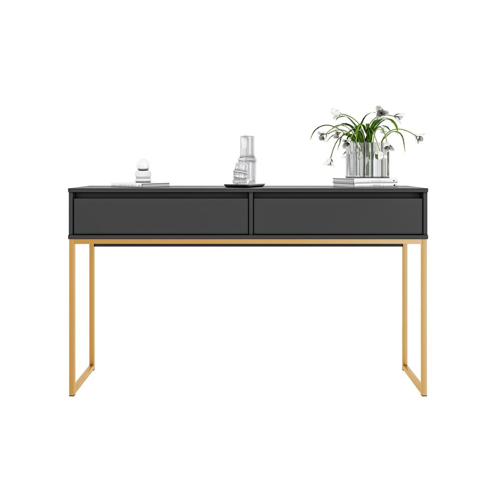 Aparador Metalic pés em Metal Estilo Industrial Sala Estar Preto Dourado