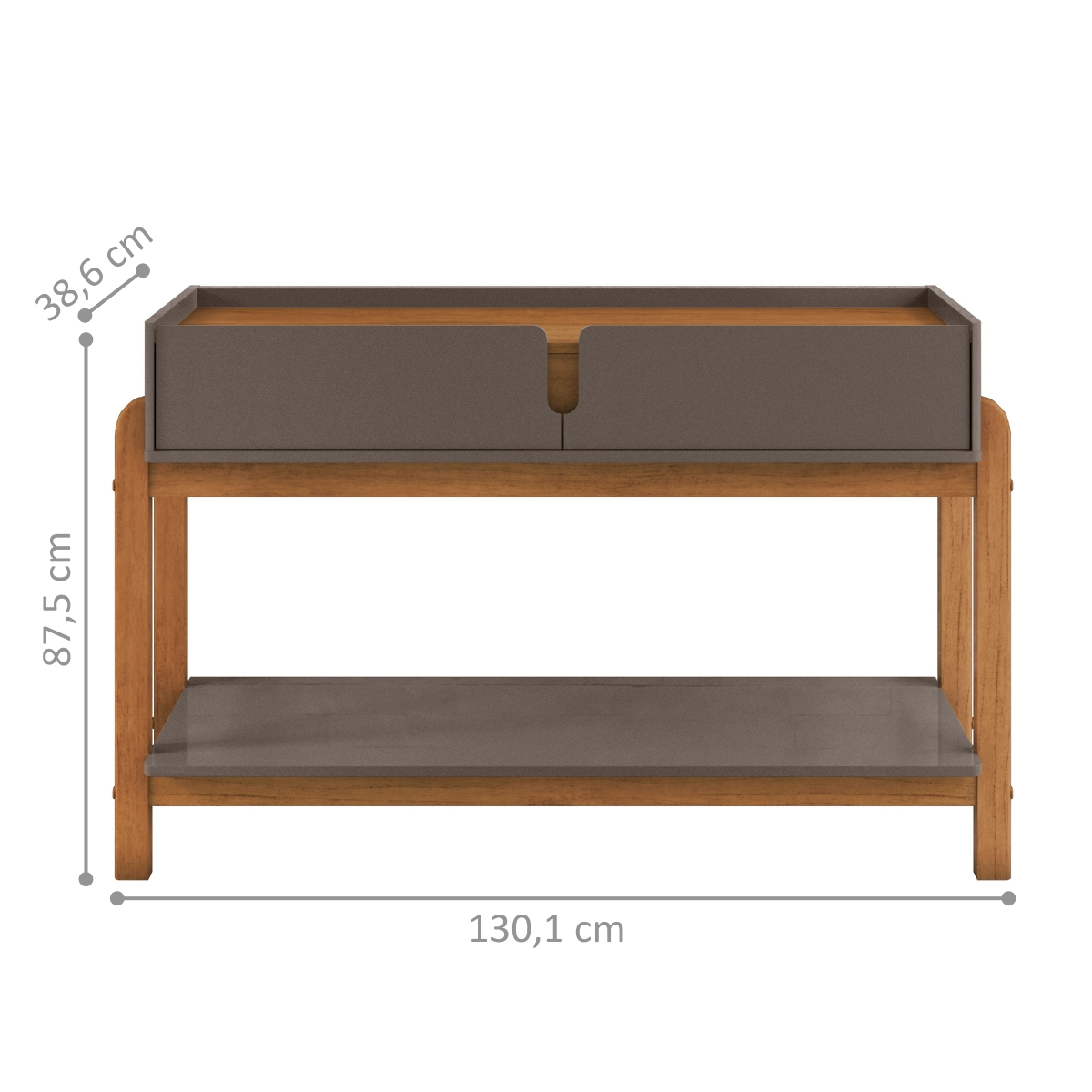 Aparador para Sala Retrô Welch Cinza Perola Cedro 