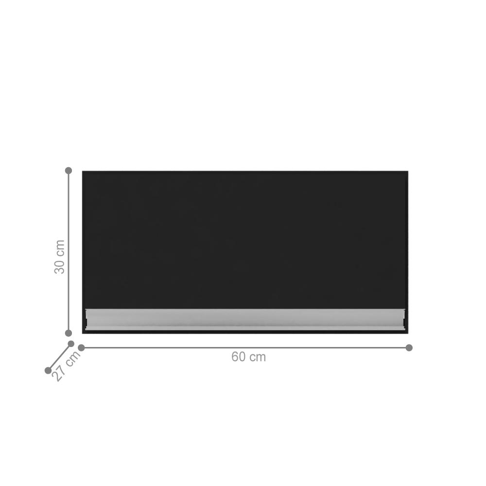 Armário Aéreo 60 cm Leeds Preto Fosco