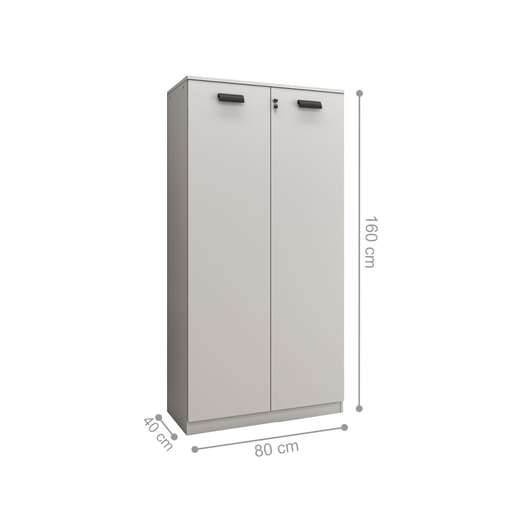 Armário Alto com 2 Portas Fechado para Escritório - Platina