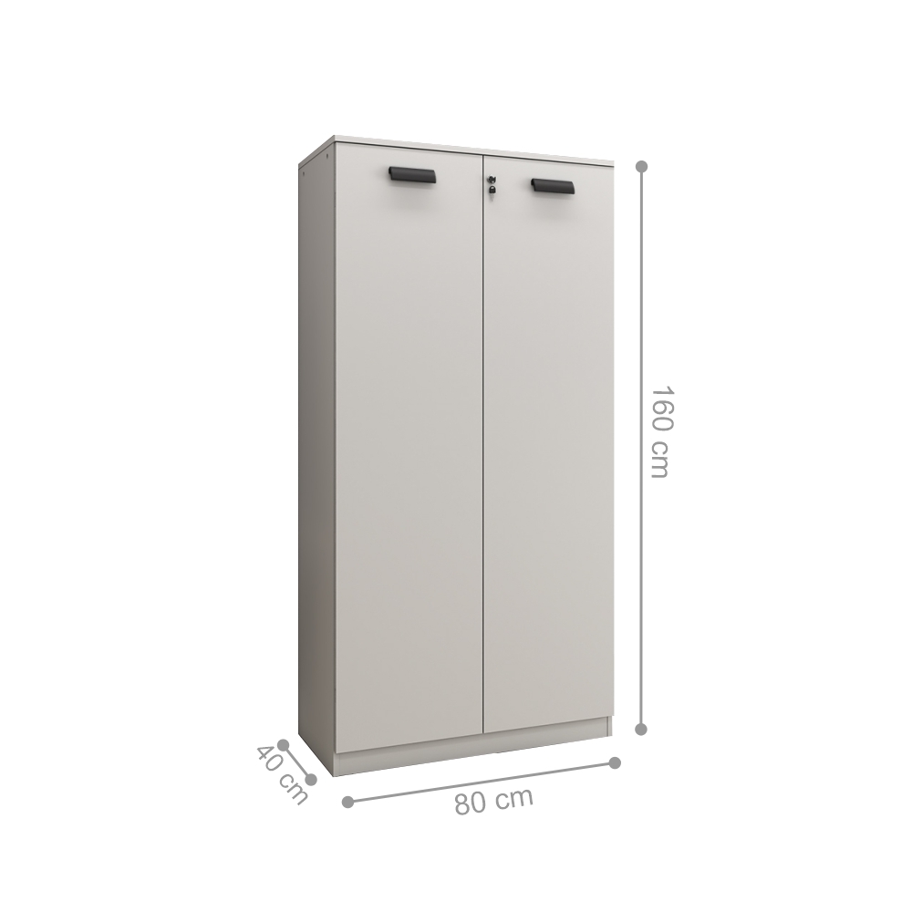 Armário Alto com 2 Portas Fechado para Escritório - Platina