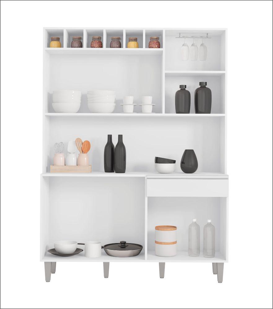 Armário Cozinha Completo Robin 6 Portas - Branco
