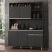 Armário Cozinha Completo Robin 6 Portas - Cinza
