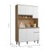 Armário Cozinha Millan amendoa branco 6 Portas  