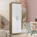 Armário Multiuso Albion 2 Portas amendoa branco  