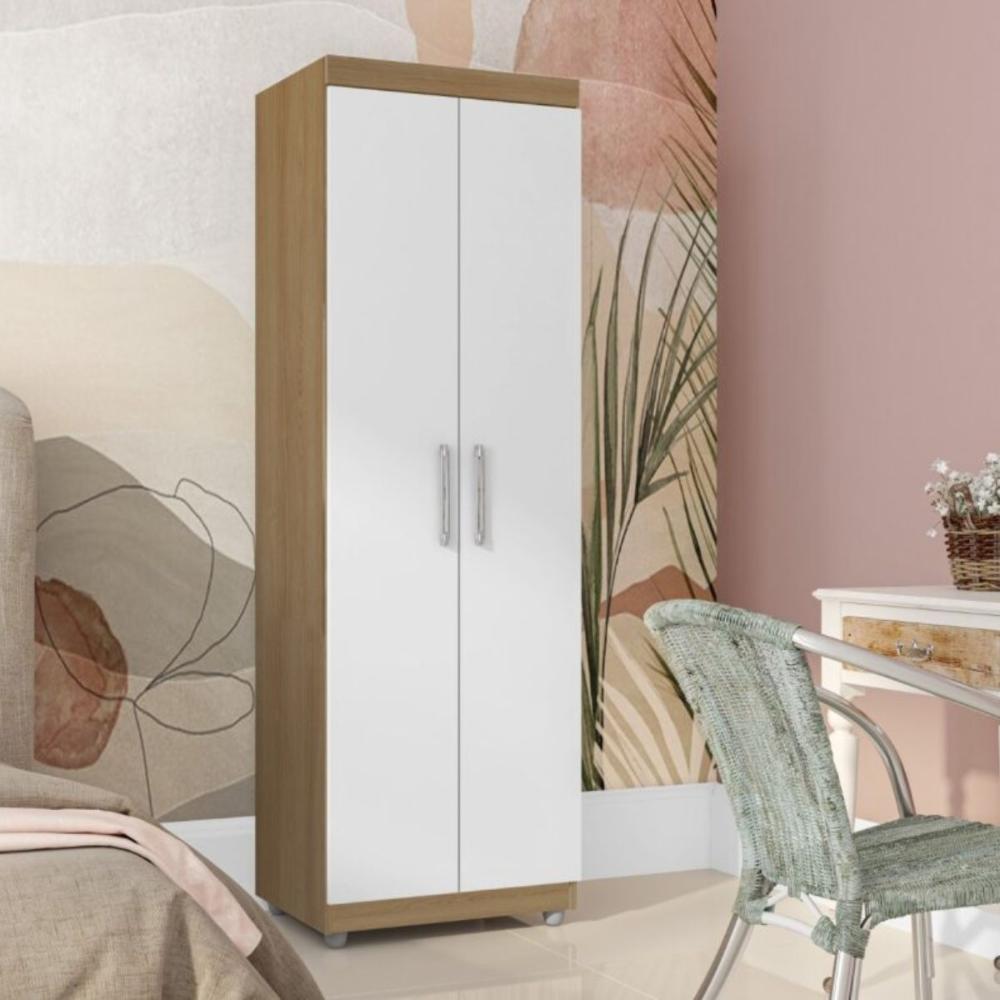 Armário Multiuso Albion 2 Portas amendoa branco  