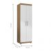 Armário Multiuso Albion 2 Portas amendoa branco  