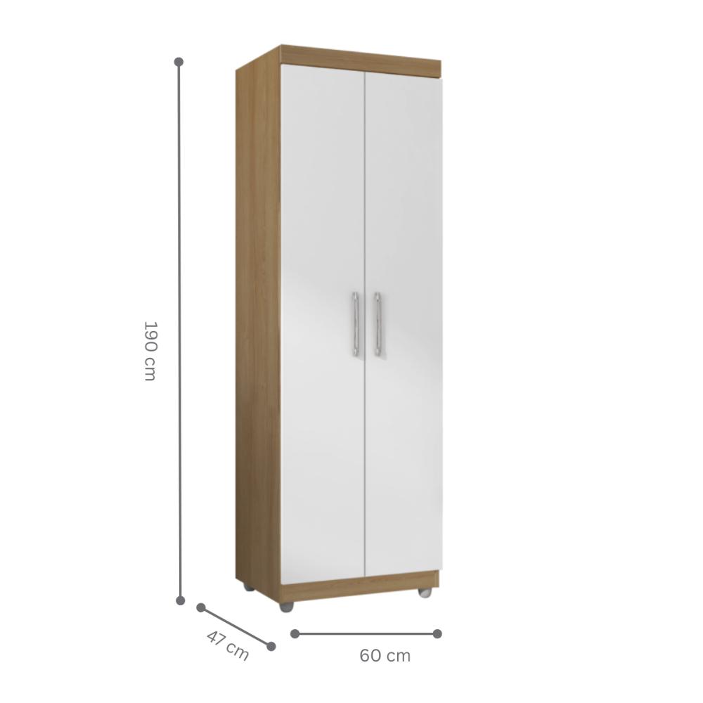 Armário Multiuso Albion 2 Portas amendoa branco  