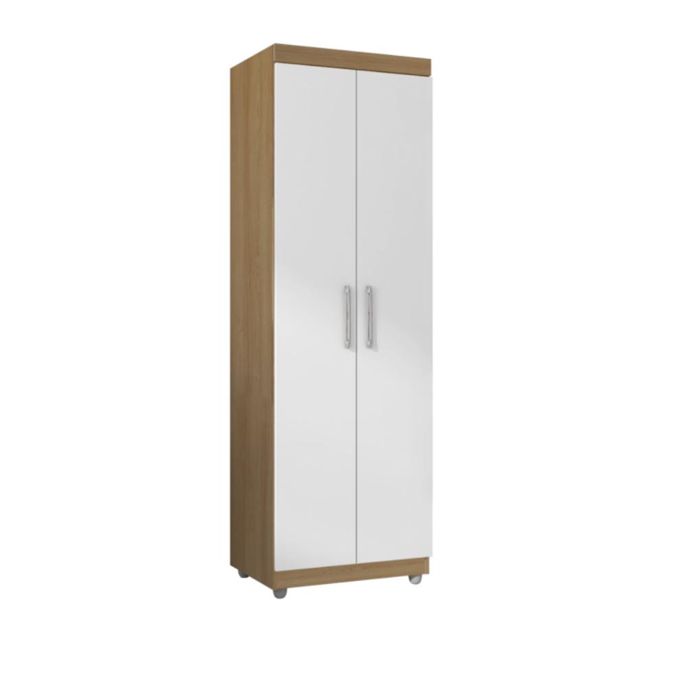 Armário Multiuso Albion 2 Portas amendoa branco  