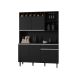 Armário de Cozinha 6 Portas 2 Gavetas Barcelona Preto