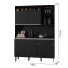 Armário de Cozinha 6 Portas 2 Gavetas Barcelona Preto