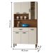 Armário de Cozinha com 1 Gaveta Milão Nogueira Off White