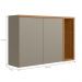 Armario Aereo 2 Portas 1 Nicho NIce Jequitiba Gris