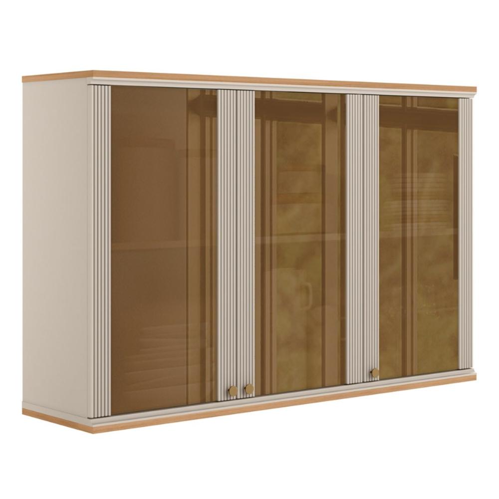 Armario Aereo 3 Portas Berlim Jequitiba Off White
