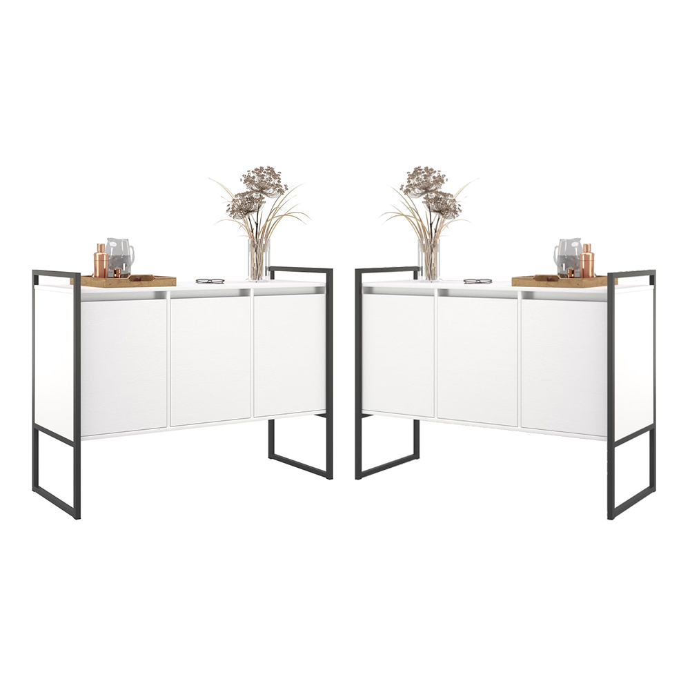 Armario Industrial 3 Portas Balso Conjunto 2 Peças - Branco