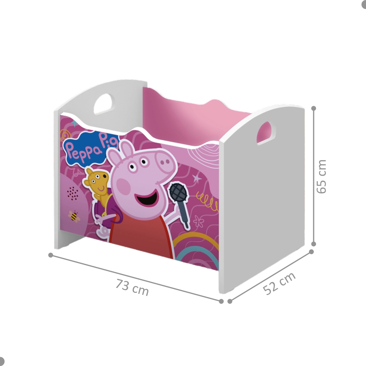 Baú Organizador Infantil Adamantina  Rosa Branco