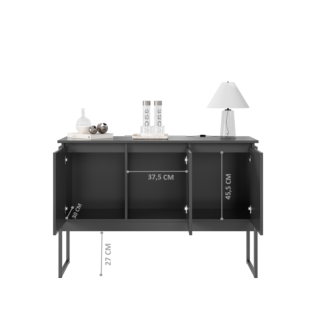 Balcão Buffet Bolzano Preto Onix