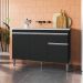 Balcão de Cozinha 2 Portas Oxford Preto Fosco