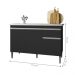 Balcão de Cozinha 2 Portas Oxford Preto Fosco