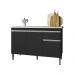 Balcão de Cozinha 2 Portas Oxford Preto Fosco
