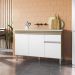 Balcão de Cozinha 2 Portas Oxford amendoa branco  