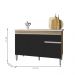 Balcão de Cozinha 2 Portas Oxford amendoa preto  