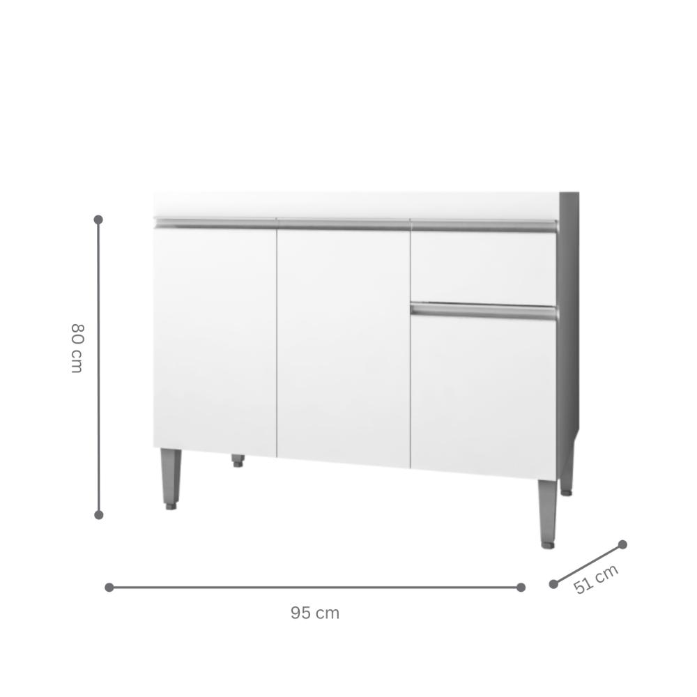 Balcão de Cozinha 2 portas Oxford branco  