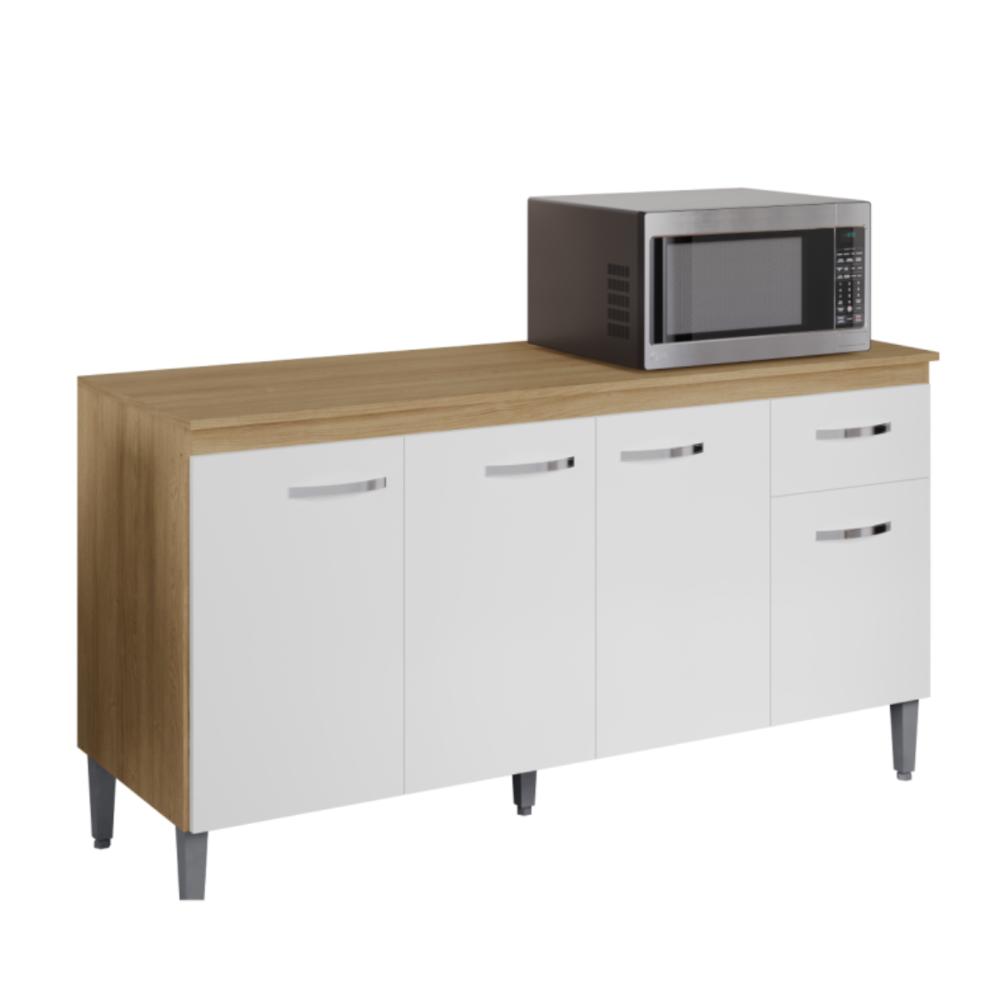 Balcão de Cozinha 3 Portas 1,50m Cheltenham amendoa branco  