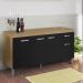 Balcão de Cozinha 3 Portas 1,50m Cheltenham amendoa preto  