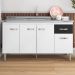 Balcão de Cozinha 3 Portas 1,50m Cheltenham branco preto flex  