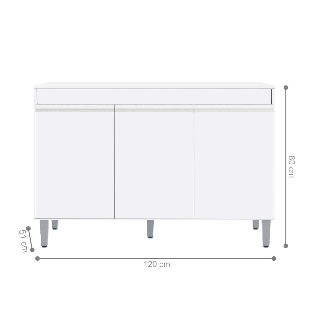 Balcão de Cozinha 3 Portas Northampton Branco