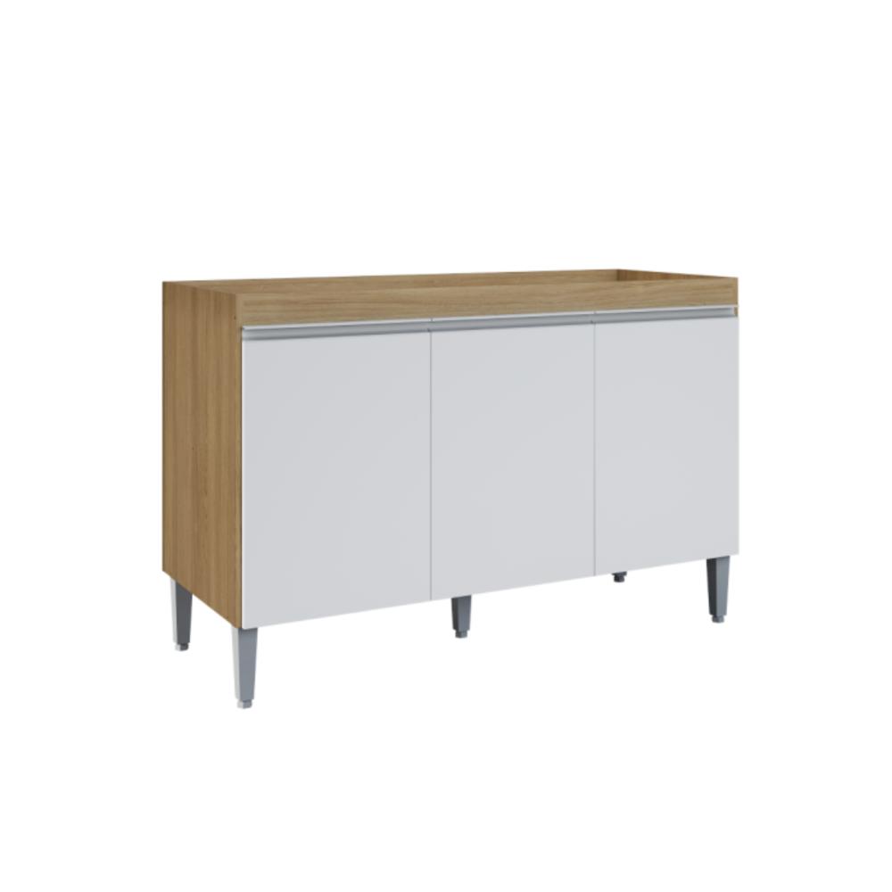 Balcão de Cozinha 3 Portas Northampton amendoa branco  