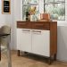 Balcão de Cozinha com 2 Portas Nantes Ripado Off White