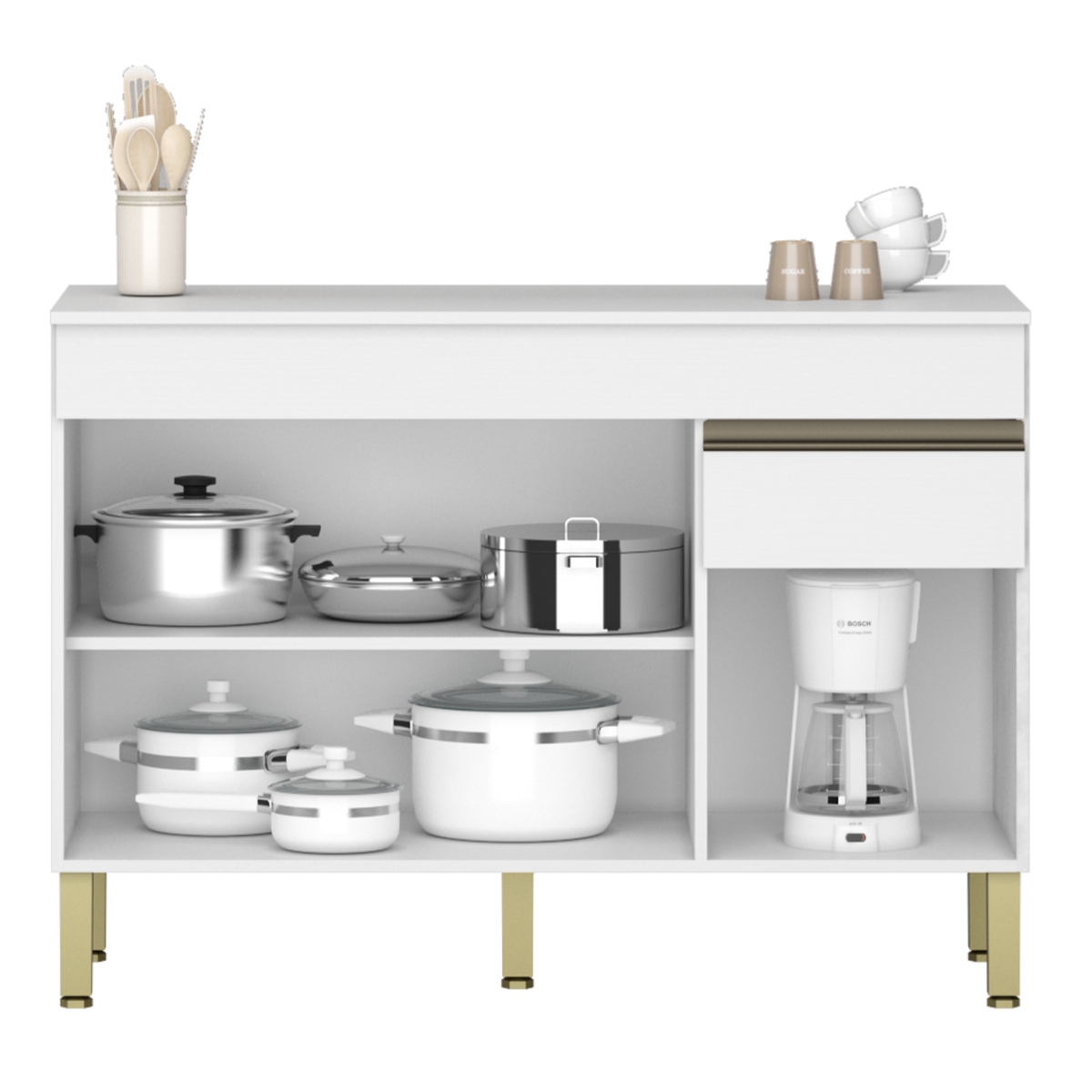 Balcão de cozinha com Tampo e 3 Portas Salisburia Supremo