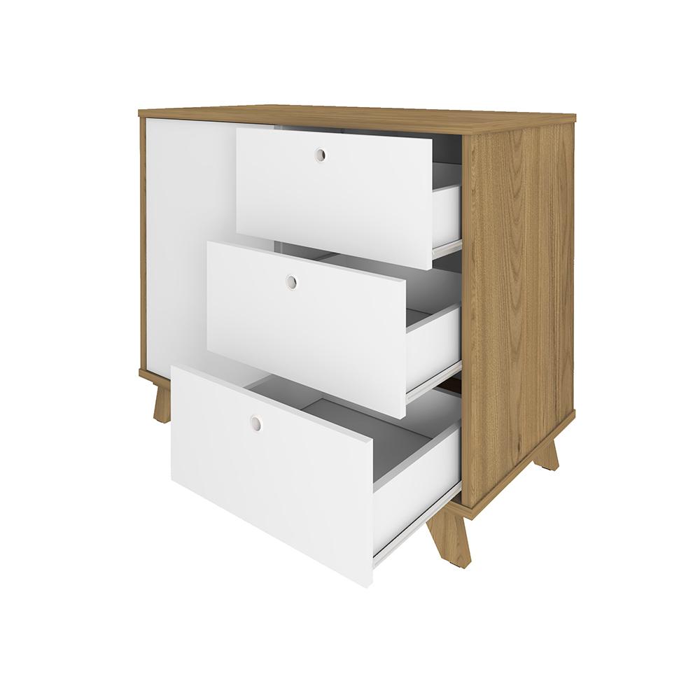 Bancada 3 Gavetas Carbonia Olmo Branco