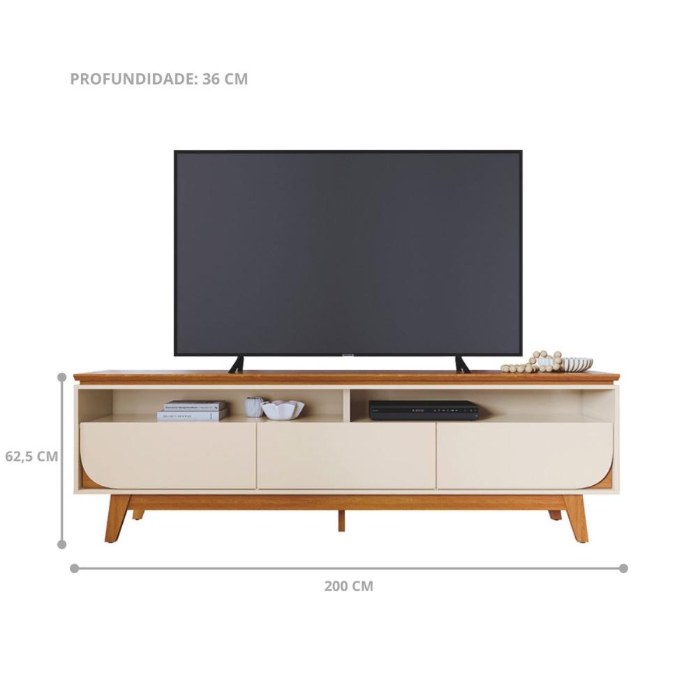 Bancada Para TV 75 Polegadas Orion Cinamomo Off White