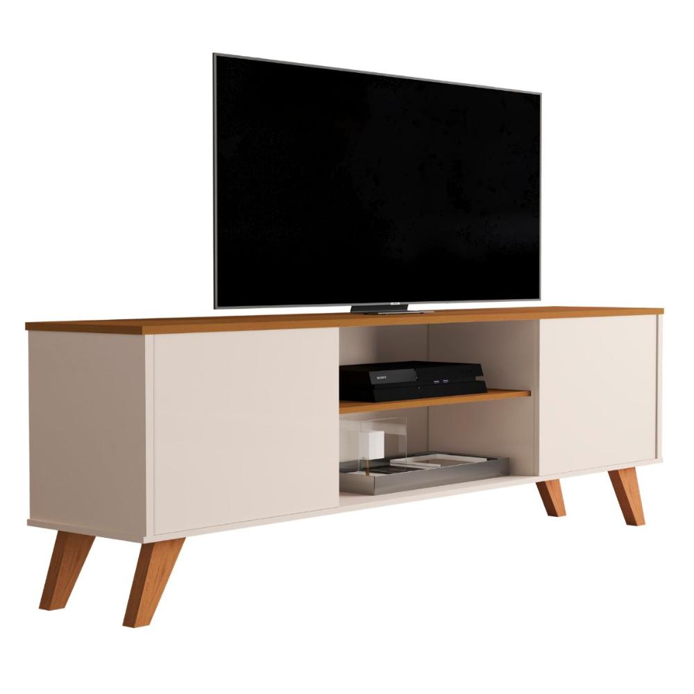 Bancada TVs 60 Polegadas Los Angeles Off White Cedro