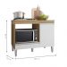 Bancada para Cooktop com Porta e Gaveta Madri amendoa branco  