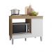 Bancada para Cooktop com Porta e Gaveta Madri amendoa branco  