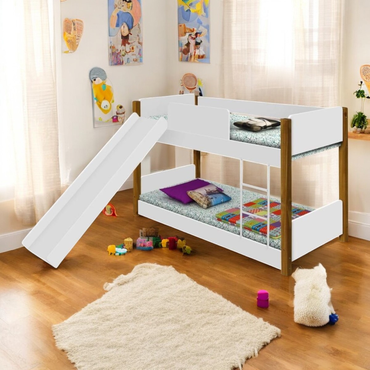 Beliche com Escorregador Sonho Ellie Branco Mel