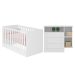 Berço e Cômoda com 3 Gavetas Merlo Branco Branco