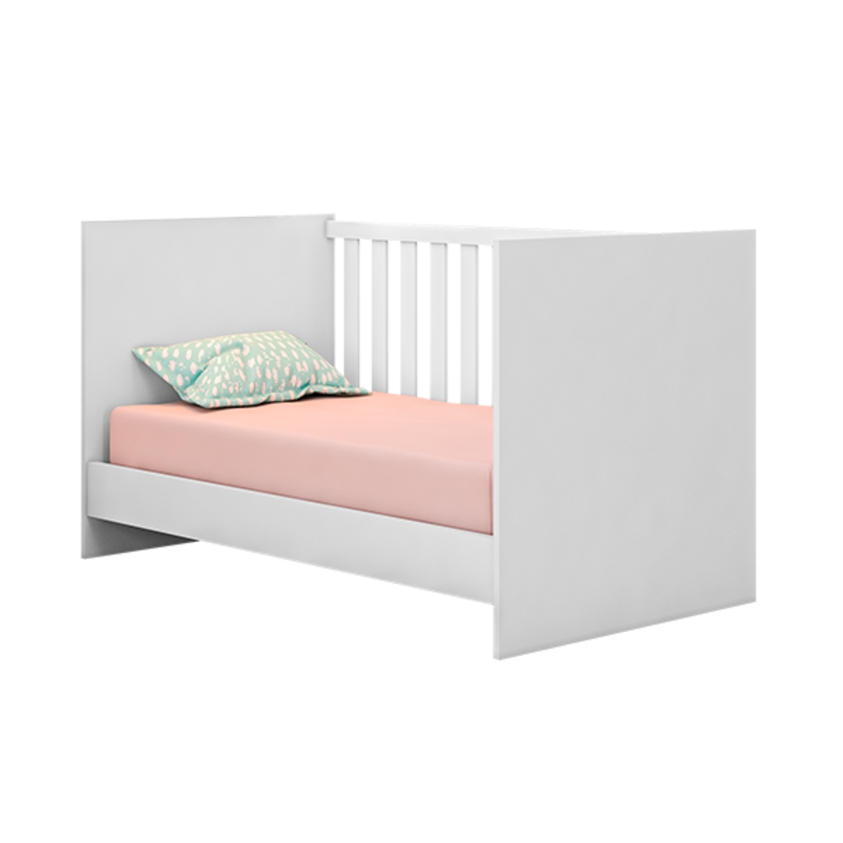 Berço e Cômoda com 3 Gavetas Merlo Branco Branco