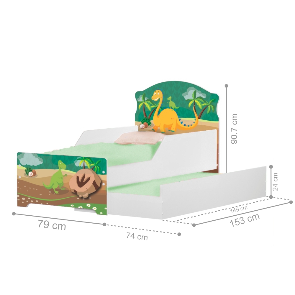 Bicama Infantil Uly Dinossauro com Colchões