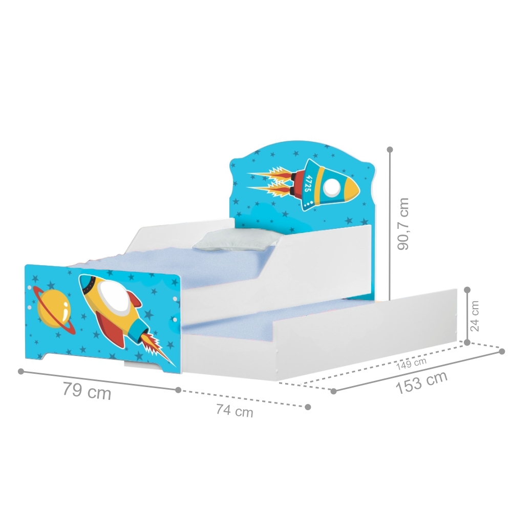 Bicama Infantil Uly Foguete Espacial com Colchões