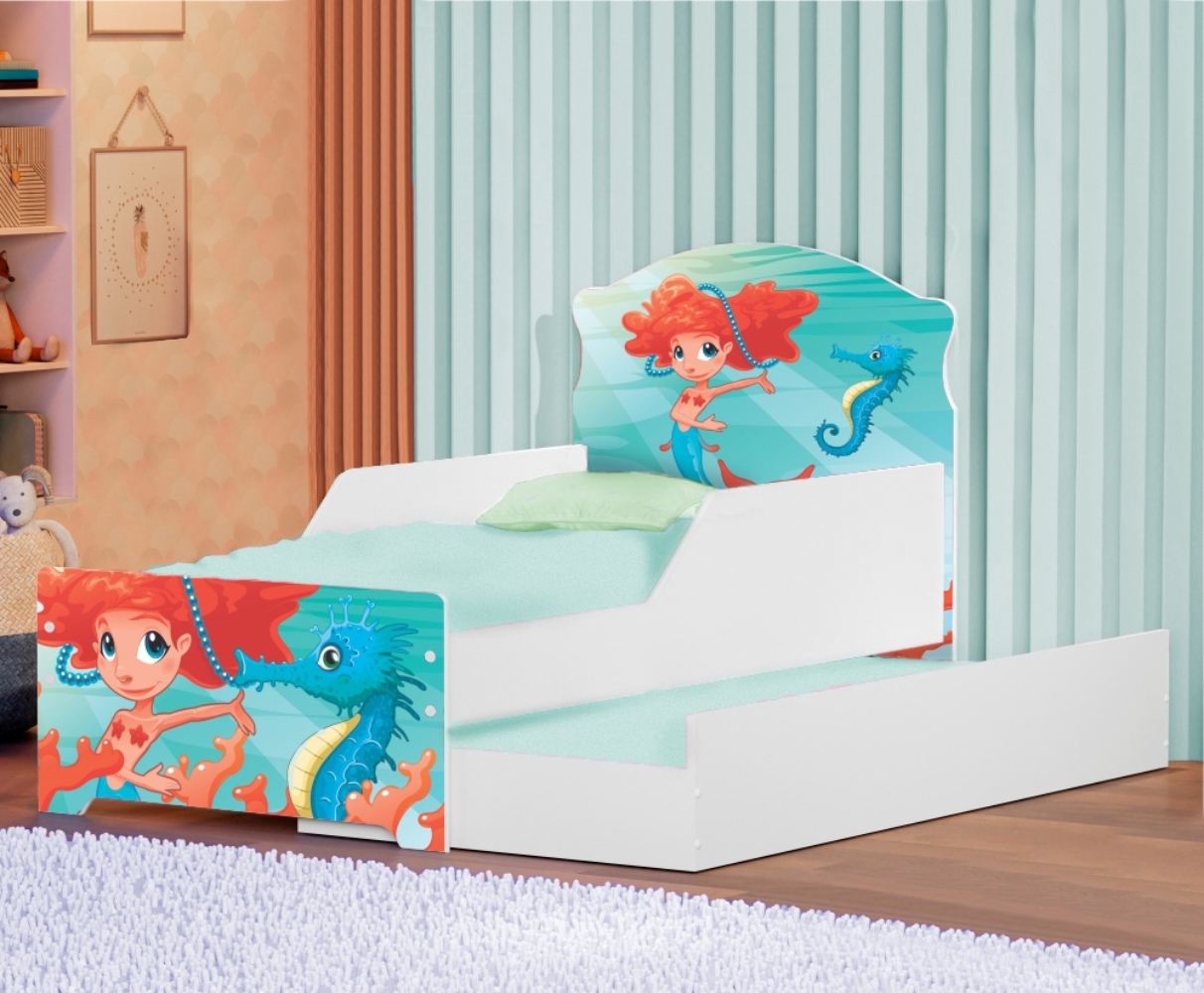 Bicama Infantil Uly Sereia Menina com Colchões