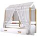 Bicama Montessori Exclusiv com Colchão e Voal Branco