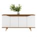 Buffet 4 Portas de Bater Arizona Branco/Cedro